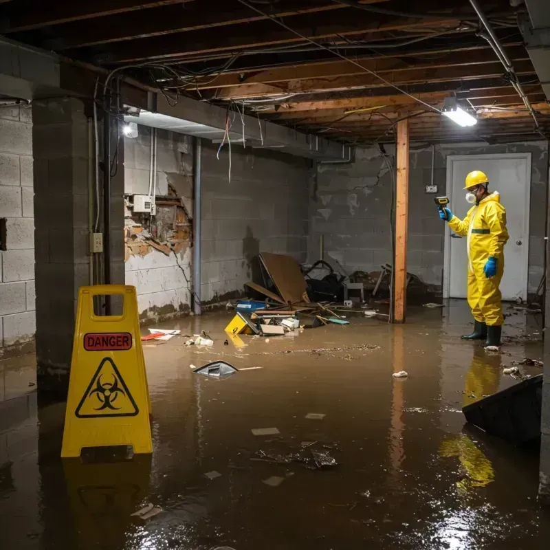 Flooded Basement Electrical Hazard in Raleigh, NC Property