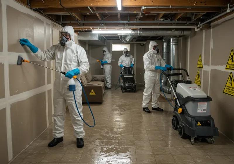 Basement Moisture Removal and Structural Drying process in Raleigh, NC